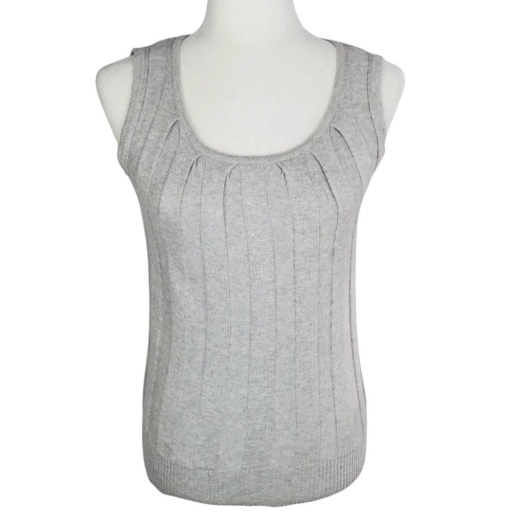 Joseph Allen Inverted Pleated Knit Gray Shell Small